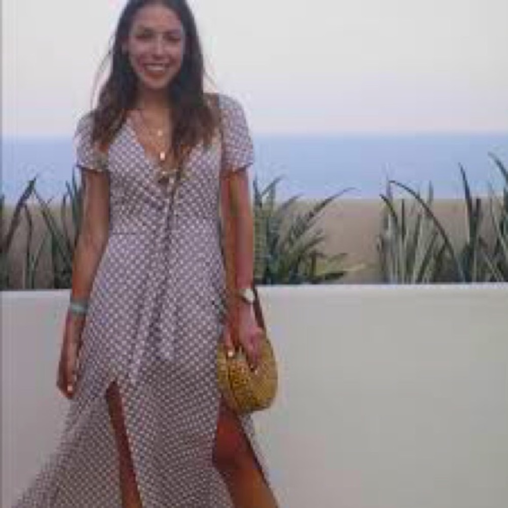 HYFVE Purple Polkadot Backless Maxi, L